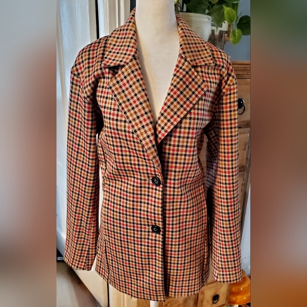 Avec Les Filles Multicolor Checkered Blazer